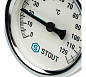 STOUT Термометр биметаллический с погружной гильзой. Корпус Dn 63 мм, гильза 75 мм 1/2
