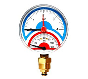 Watts FR 828(TMRA) 4 Термоманометр радиальный 1/2 х 4 бар (80мм)