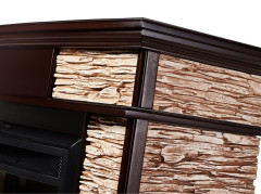 Портал Firelight Scala 30 камень сланец скалистый бурый, шпон тёмный дуб