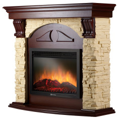 Портал Firelight Torre 25S камень слоновая кость, шпон темный дуб