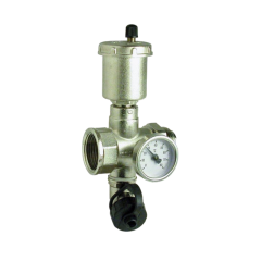 205 1&quot; Промежуточный фитинг для коллектора с авт. воздухоотводчиком, термометром, сливным краном