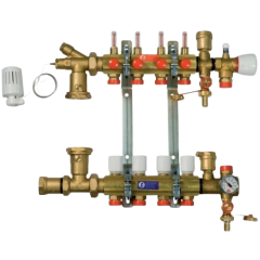 Сборный коллекторный узел с обвязкой и расходомерами 1&quot; x 3/4&quot;E /7