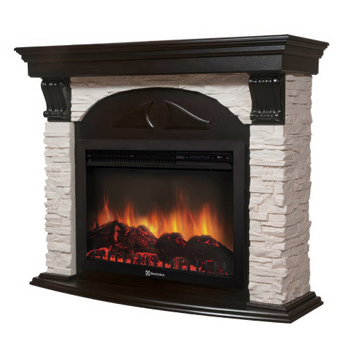 Портал Firelight Torre 30S камень белый, шпон венге