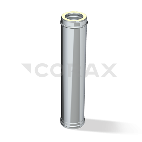 Сэндвич-дымоход (н/ж.ст0,8мм+н/ж.ст) 1,0м Ф300х400