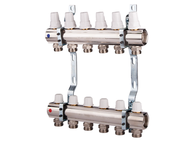 K005 1''x12 Коллектор без расходомеров, с кронштейнами, под сервоприводы М28х1,5