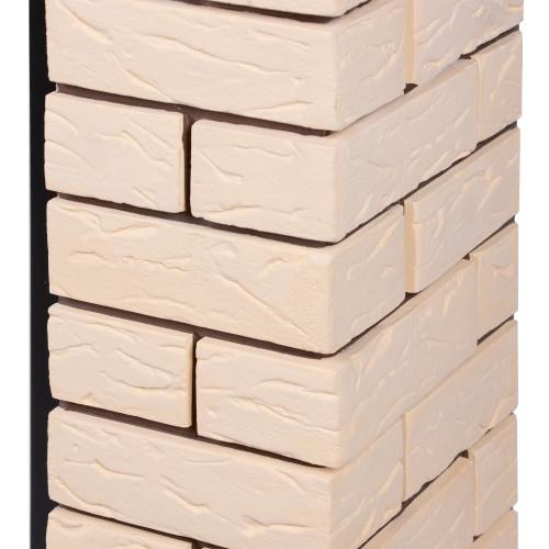 Портал Firelight Bricks 30U (угловой) камень бежевый, шпон темный дуб