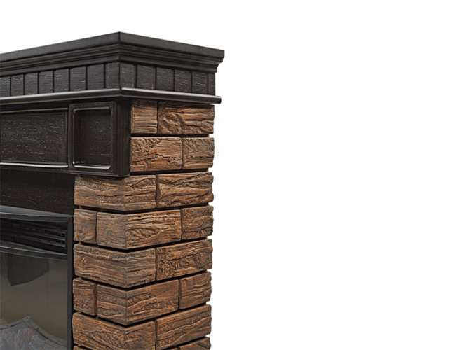 Портал Firelight Bricks Wood 25 камень темный, шпон венге