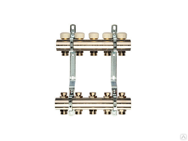 Коллекторная группа в сборе 1" 7 выходов 3/4 с измерителем потока COMPIPЕ