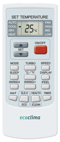 Настенный кондиционер Ecoclima ECW/I-AX09/FB-4R1 + EC/I-AX09/F-4R1, белый