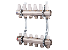 K005 1&#039;&#039;x 4 Коллектор без расходомеров, с кронштейнами, под сервоприводы М28х1,5