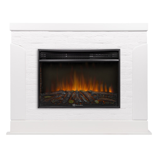 Портал Firelight Prestigio 25 камень белый, шпон белый дуб