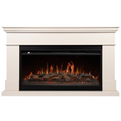 Каминокомплект: Очаг Royal Thermo Aurora RTFP/P-AR40LS, портал California 42/40/36, молочный