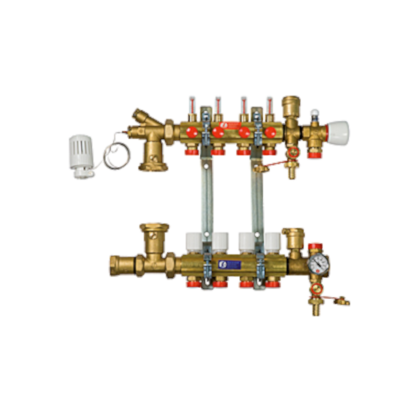 Сборный коллекторный узел с обвязкой и расходомерами 1" x 3/4"E /6
