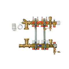 Сборный коллекторный узел с обвязкой и расходомерами 1&quot; x 3/4&quot;E /6