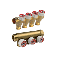 Сантехнический коллектор с вентилями 3/4&quot; x 1/2&quot;E /2