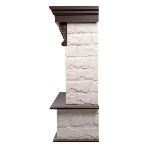 Портал Firelight Forte Classic камень белый, шпон темный дуб