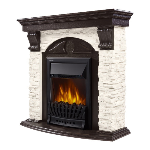 Портал Firelight Torre Classic камень белый, шпон венге